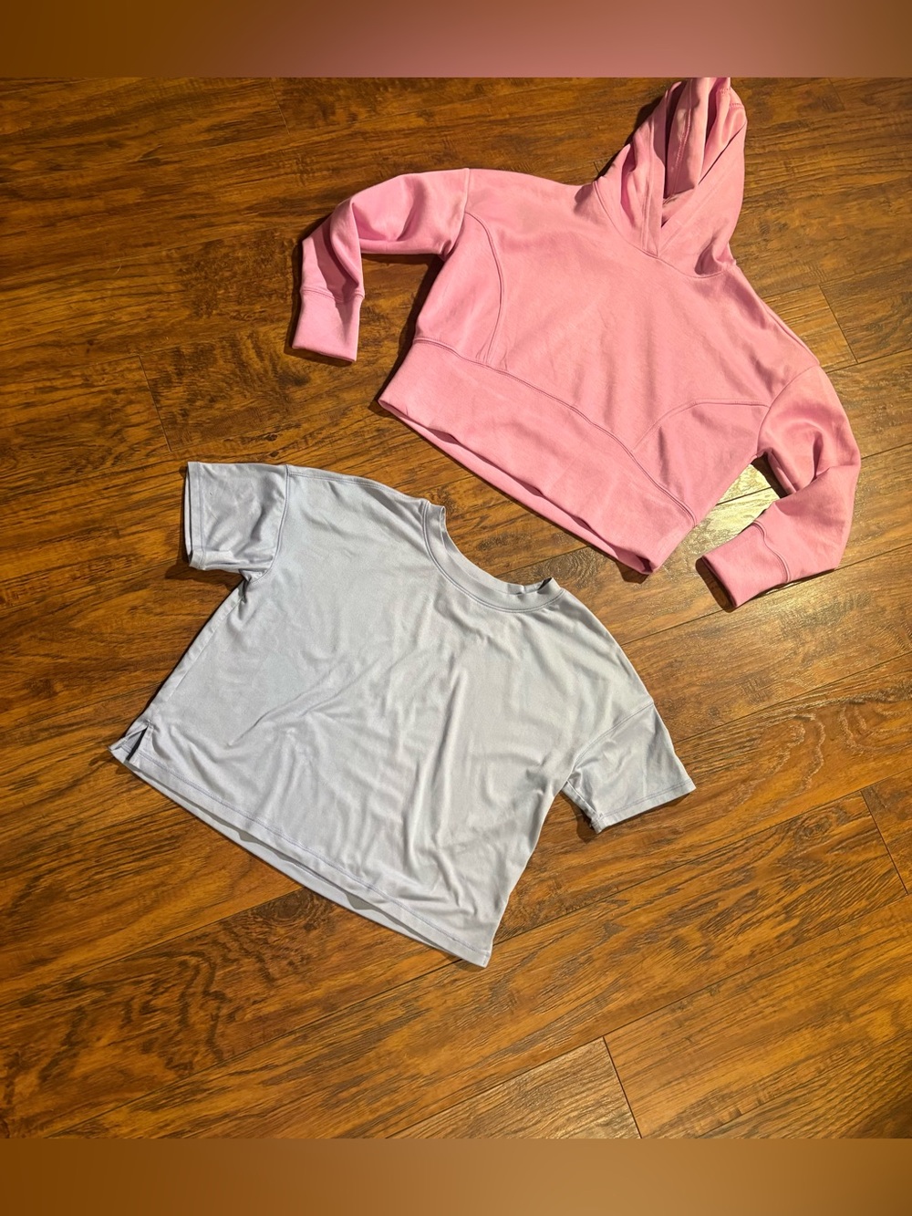 90 Degrees girls size L 12 crop t shirt and crop hoodie